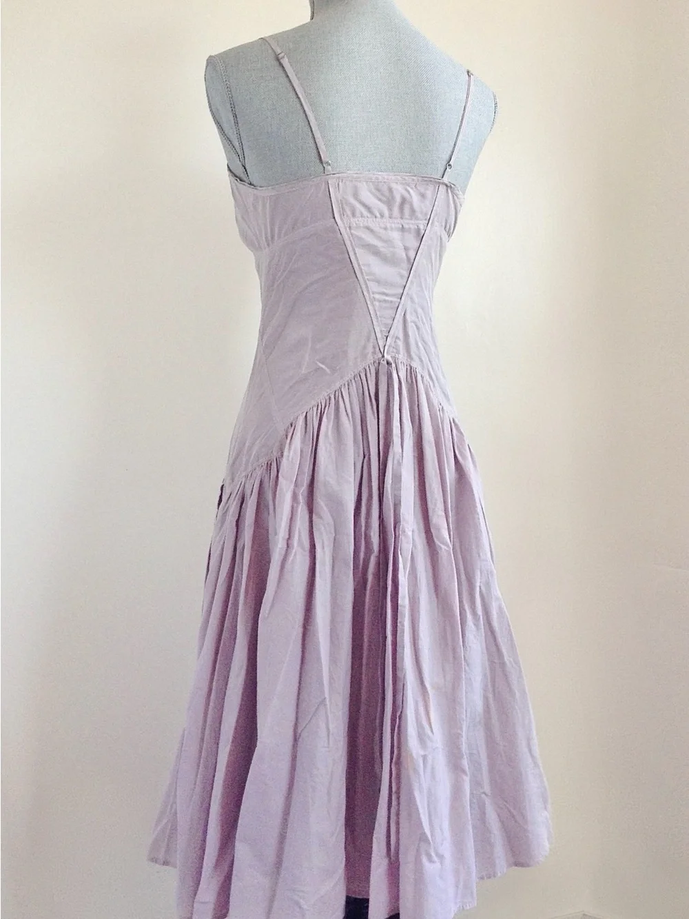 Armani Exchange Archival Lavender Silk Cotton Midi Dress 4 Wedding Guest Summer - Picture 11 of 12